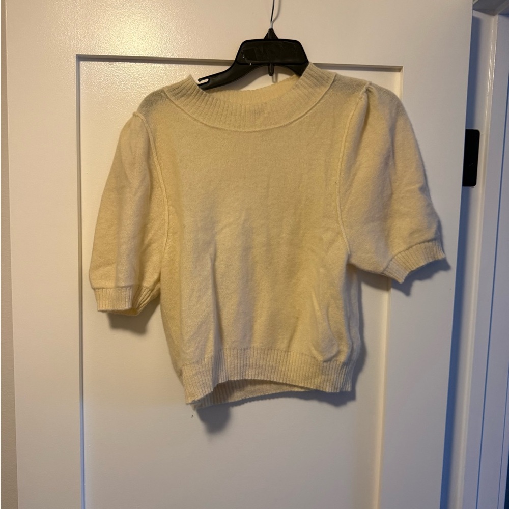 Free People Ivory CASHMERE SWEATER TOP